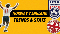 Image for Norway v England stats, trends, tips